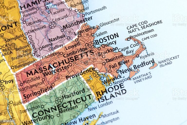 Map of Massachusetts State.