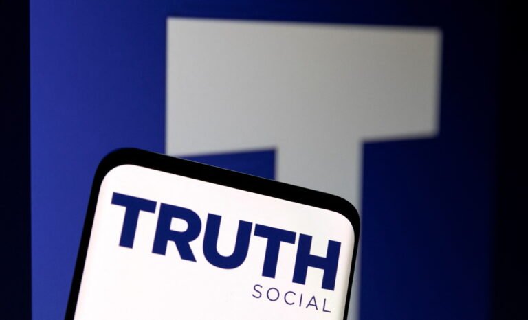 Illustration shows Truth social network logo