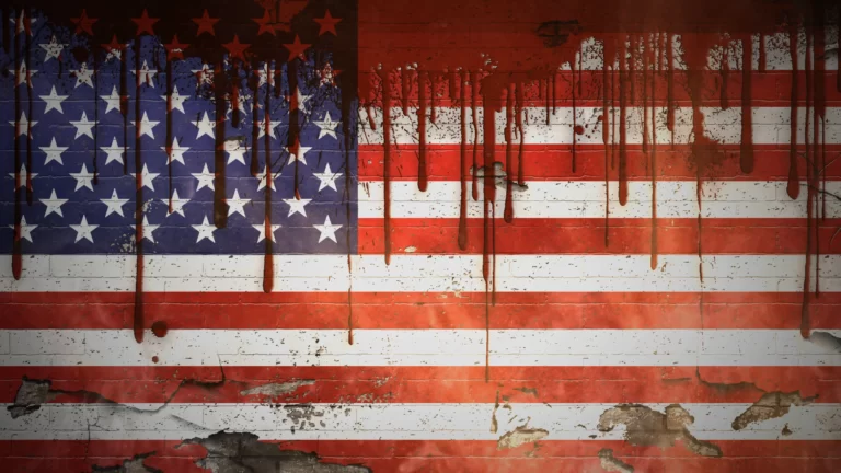 USA flag blood