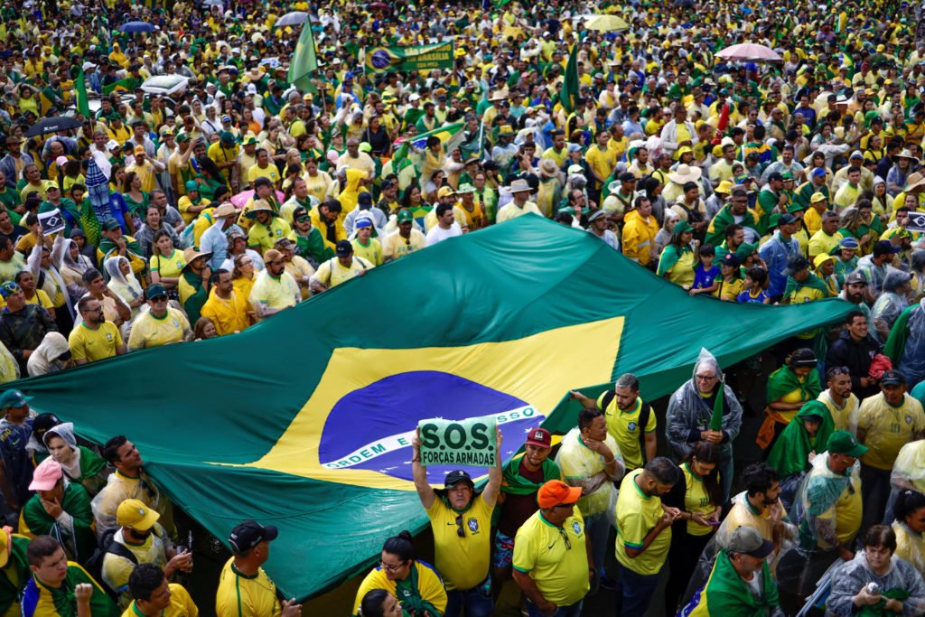 Supporters of Brazil's President Jair Bolsonaro protest against President-elect Luiz Inacio Lula da Silva in Brasilia