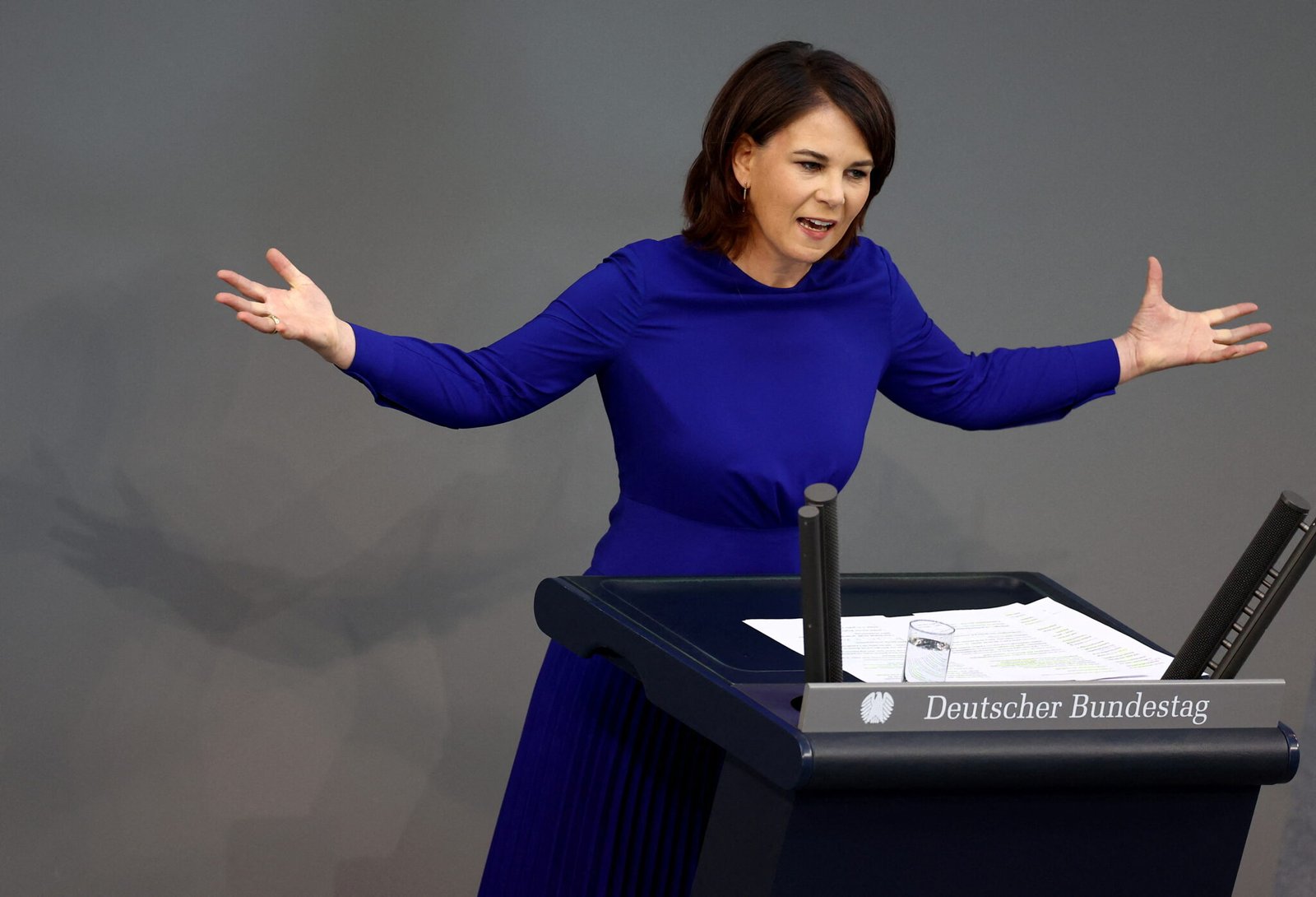 German Foreign Minister Annalena Baerbock speaks during a session of Germany's lower house of parliament, the Bundestag, in Berlin