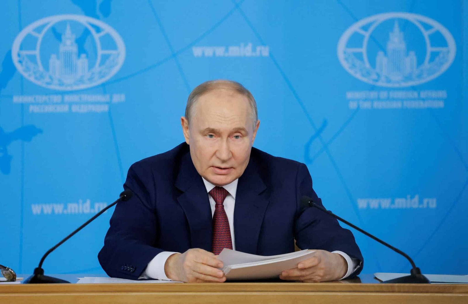 Russia's President Putin meets foreign ministry's leadership